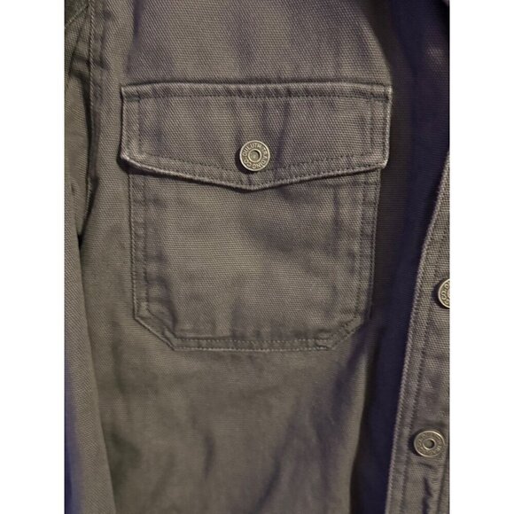 Duluth Trading Co. Jacket Gray Snap Button Fleece Lined Barn Coat Mens S/M - Picture 7 of 16